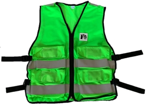 Gilet d'évacuation vert avec 4 poches, L - XL