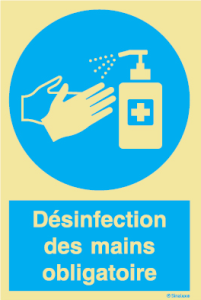 Signalisation désinfection des mains 150 x 200 mm