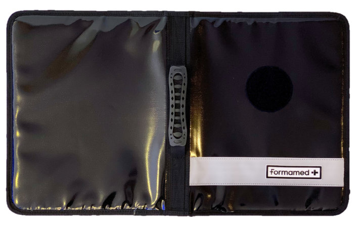 Dokumentenmappe Charter, schwarz mit grauem Streifen