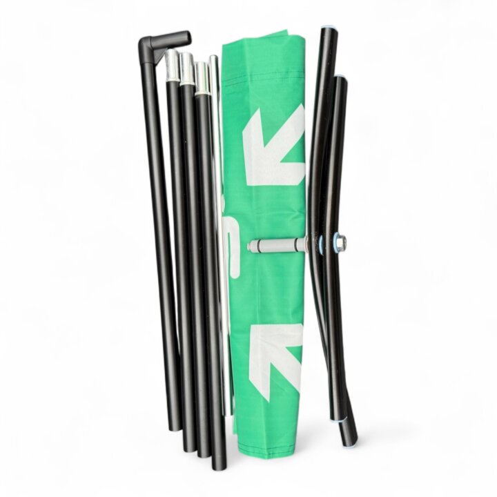 Schnell aufzustellende Sammelplatzflagge