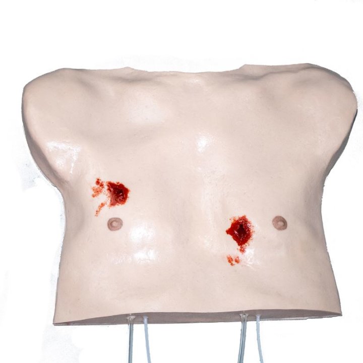 Torse supérieur masculin Lifecast avec plaies de succion pour le contrôle des saignements