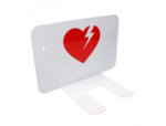 Support mural blanc pour AED avec logo AED