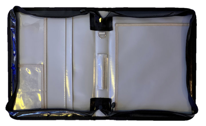 Dokumentenmappe Charter, schwarz mit grauem Streifen