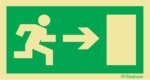 Signalisation Sortie porte à droite, 300 x 150mm