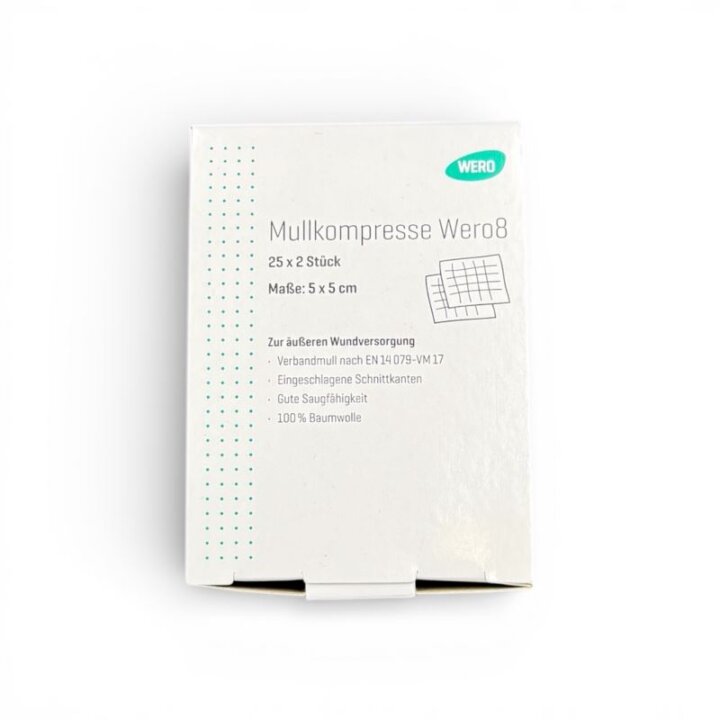 Wero8 compressa sterile, 25 x 2 pezzi, 5 x 5cm