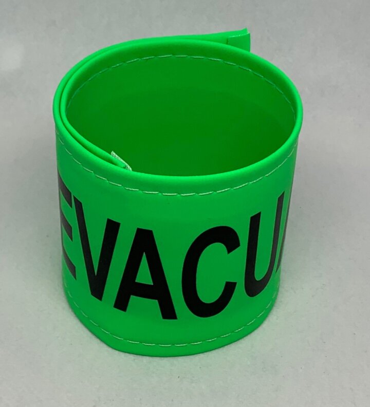 Brassard enrouleur vert EVACUATION