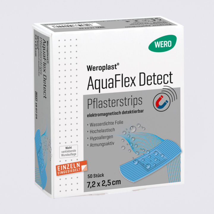 Pansements détectables AquaFlex Detect 7.2x2.5cm