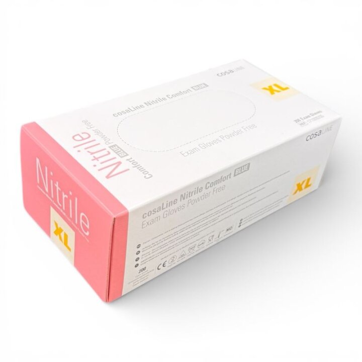 Gants d'examen Cosaline Nitril bleu, taille S