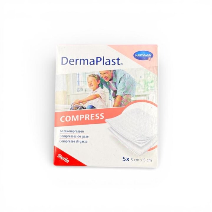 Compresses pliées stériles 5 x 5 cm DermaPlast®, 5 pièces