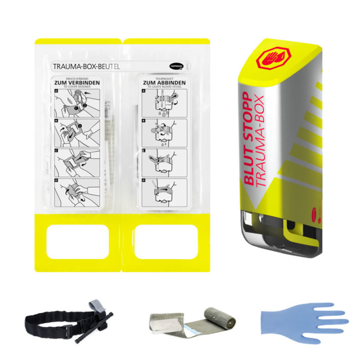 Spender und Beutel Trauma-Box