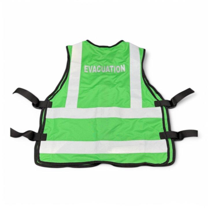 Grüne Evakuierungsweste ohne Taschen