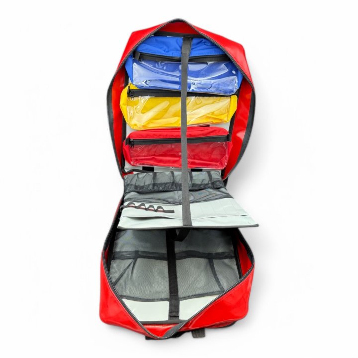 SOS-Rucksack für Ersthelfer aus rotem PVC