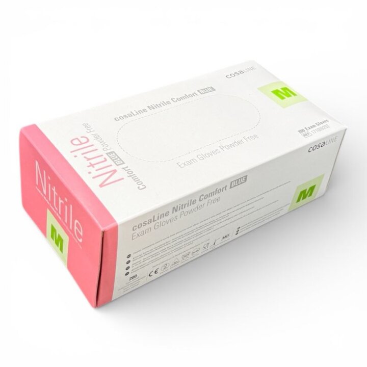 Gants d'examen Cosaline Nitril bleu, taille S