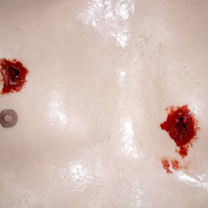 Torse supérieur masculin Lifecast avec plaies de succion pour le contrôle des saignements