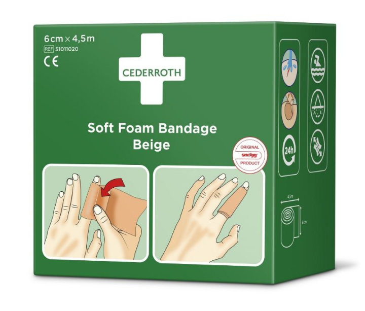 Cederroth Beige Selbstklebendes Pflaster 6 cm x 4,50 m Snogg